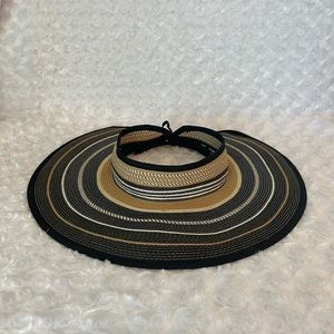 Striped Paper Straw Sun Visor Sunhat